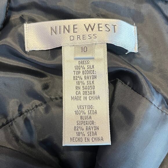 Nine West Black Silk Sleeveless Beaded Strappy Chiffon Cocktail Party Dress 10 - Picture 7 of 10